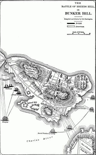 The Battle of Breeds Hill, on Bunker Hill. Compiled and Drawn by Col. Carrington.