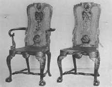 Examples of line reproductions. The lacquer chairs carry  out the true feeling of the old with great skill.