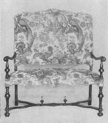 This William and Mary settee would be delightful in a country house. There are chairs to match it.