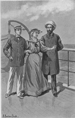 "Miss Blanche was walking the deck with Louis and Sir Modava."--Page 90.