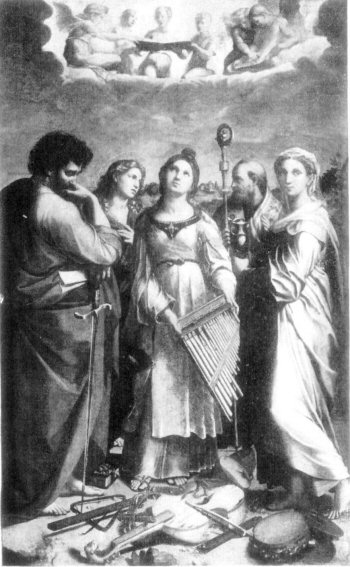 RAPHAEL. ACADEMY, BOLOGNA.  SAINT CECILIA.