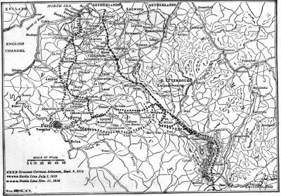 Western Battle Lines of the Various Years of the World War