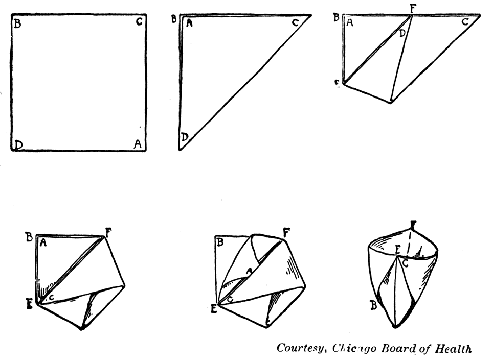 A sheet of paper folded into a cone.