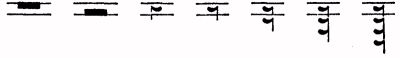 Illustration of music rest symbols.