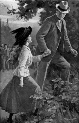 He took Sarah by the hand and pulled her up on to the bank.