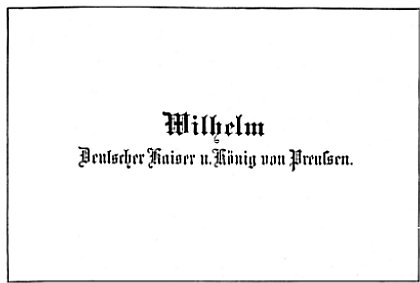 Kaiser's visiting card