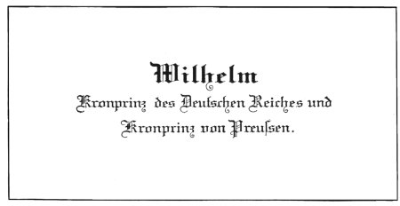 Kaiser's visiting card