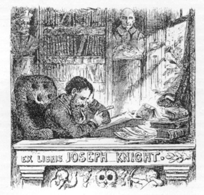 Portrait Bookplate of Mr. Joseph Knight.