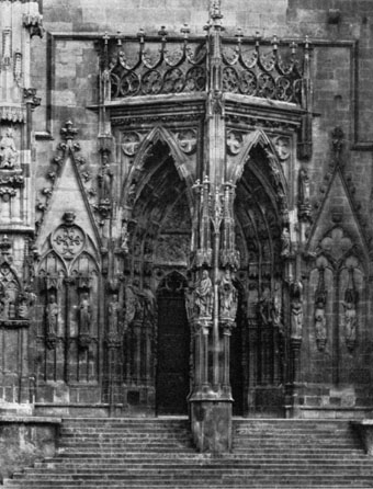 The Cathedral at Regensburg with the three cornered vestibule