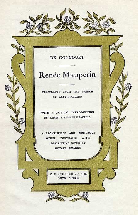  DE GONCOURT Renée Mauperin