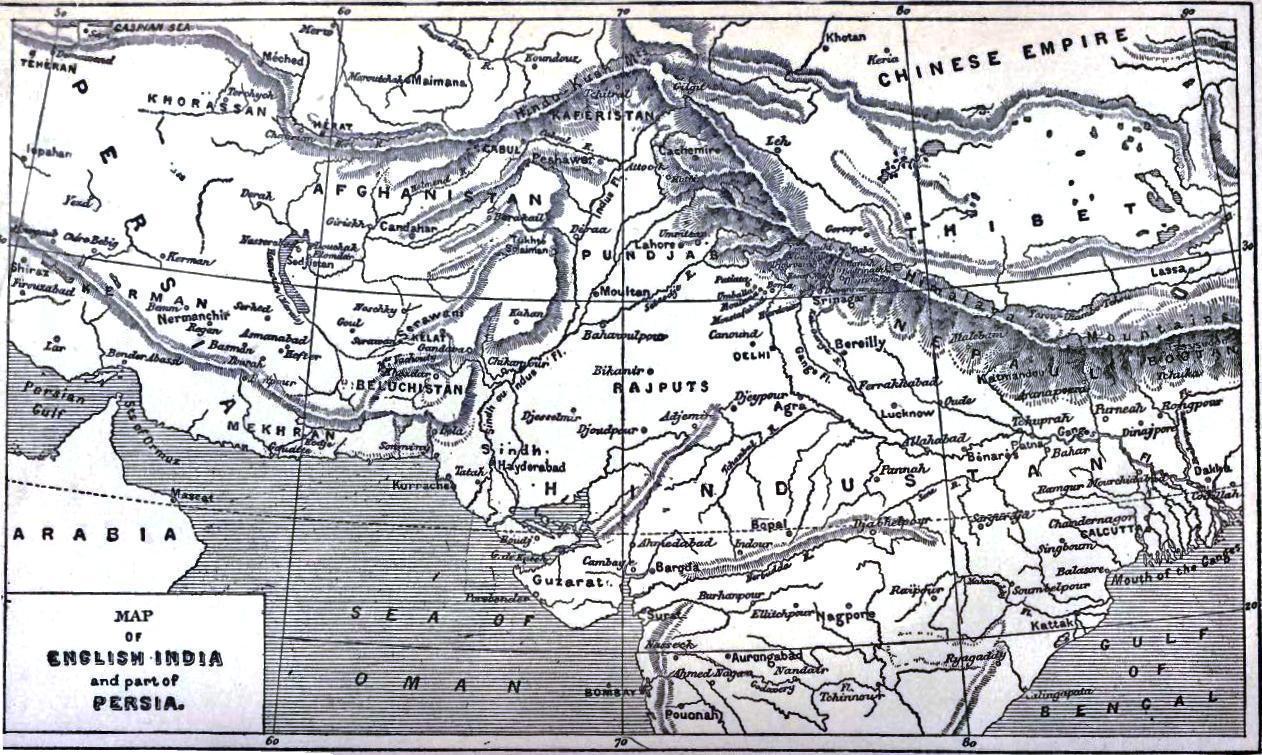 Map of English India and part of Persia