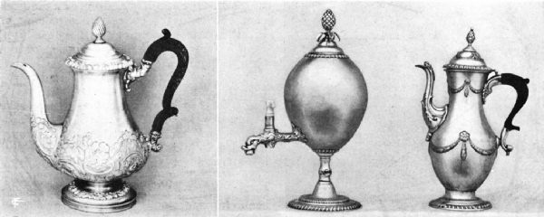 English Sheffield Plate Coffee Pots and Coffee Urn, Eighteenth Century