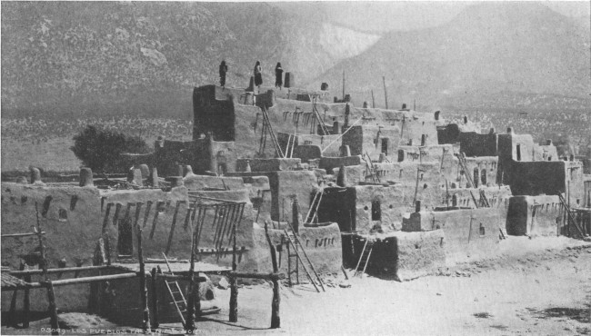 The Pueblo of Taos, where the houses are practically communal dwellings five stories in height