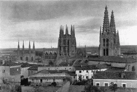 CATHEDRAL OF BURGOS The spires above the house-tops