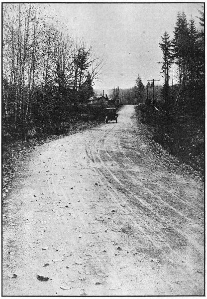 BITUMINOUS PAVING NEAR SVENSON IN CLATSOP COUNTY ON THE COLUMBIA RIVER HIGHWAY. PAVED IN 1917