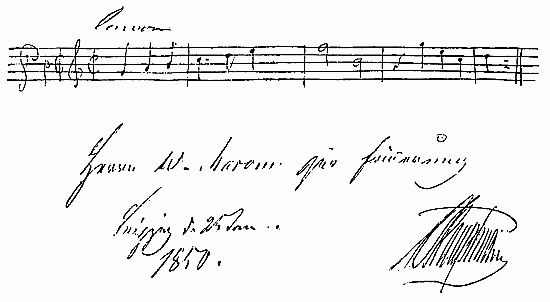 Autograph of Moritz Hauptmann