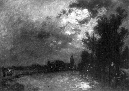 JONGKIND View of Overschie in Moonlight