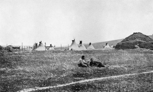 "THE VILLAGE OF THE OMAHAS"  Photograph by W. H. Jackson, 1871