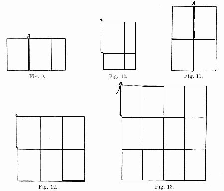 Figs. 9-13—Suggestions for folding plates and maps.