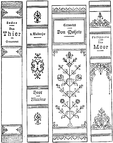 Figs. 91, 92, 93, and 94—Four backs tooled in the Düsseldorf Technical School.