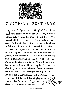 CAUTION TO POST-BOYS.