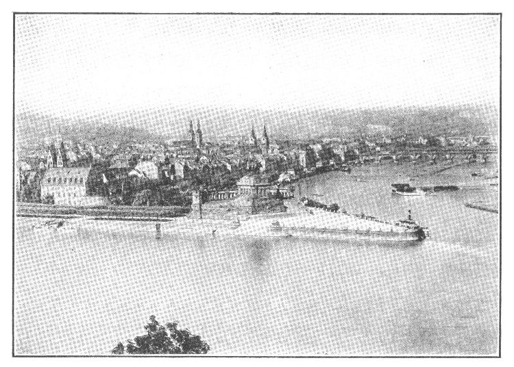 THE JUNCTION OF THE RHINE AND MOSELLE RIVERS IN COBLENZ