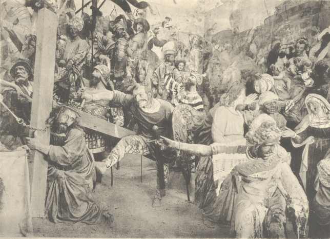 Plate XII.  Tabachetti’s “Journey to Calvary.”  General view to the right