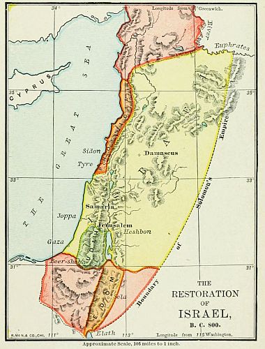 map: THE RESTORATION OF ISRAEL, B.C. 800.