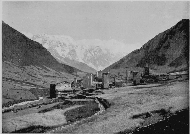 A typical Caucasian landscape.  To face p. 105.  By Signor Vittorio Sella.