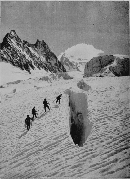 The Ecrins (in the centre) from the Glacier Blanc. By Signor Vittorio Sella.  To face p. 247.