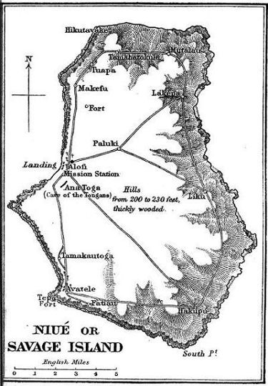 MAP OF NIUÉ OR SAVAGE ISLAND