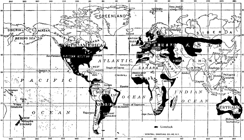 Centres of Live Stock Production Throughout the World