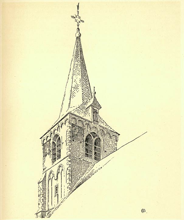 TOREN VAN DE KERK TE NIEUWERKERK (Z.-H.).