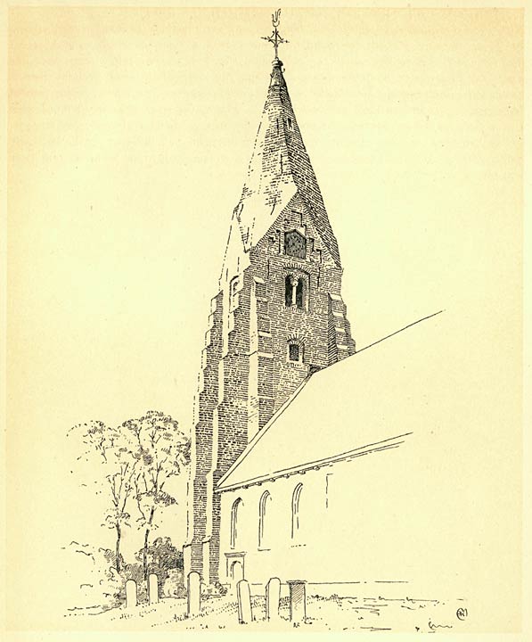 TOREN VAN DE KERK TE SURHUIZUM (FR.).