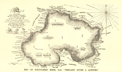 Map of Whittlesey Mere, from “Fenland Notes & Queries.”