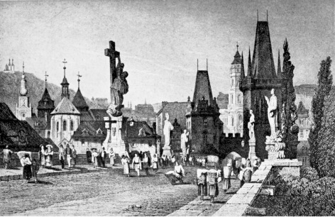 PRAGUE, 1832.  THE CITY AND BRIDGE.