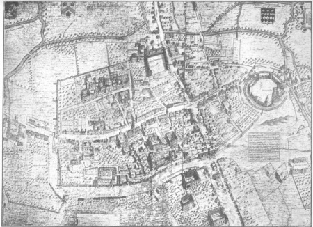 BIRD’S-EYE VIEW OF OXFORD BY RALPH AGAS (1578): FROM THE ENGRAVING BY WHITTLESEY (1728).