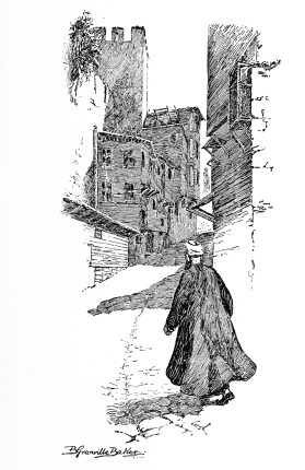 The Landward Walls of the Seraglio.  Romance and mystery cling to the place and live in the name Seraglio. It is jealously walled in, the wall being of Turkish construction and comparatively recent, and to it may be seen clinging quaint wooden houses.