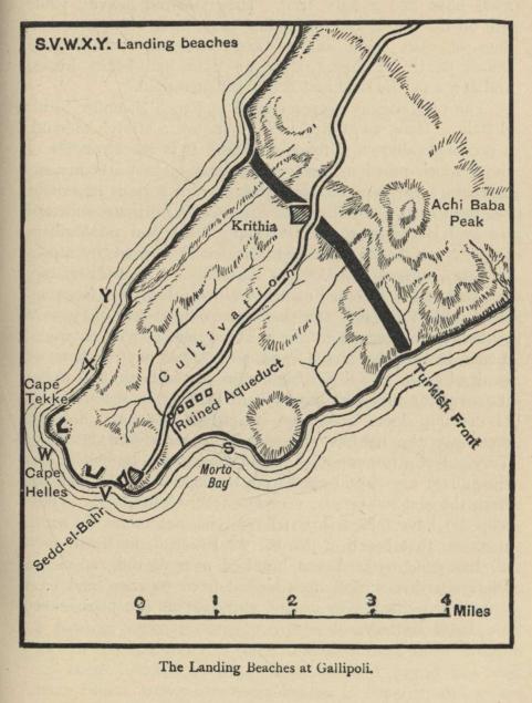 The Landing Beaches at Gallipoli.