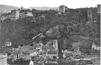 Image not available: View of the Alhambra and the Sierra Nevada, from the Church of San Nicholas, on the Albaicin.