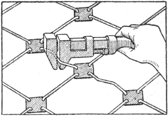 Bending the wire with a wrench