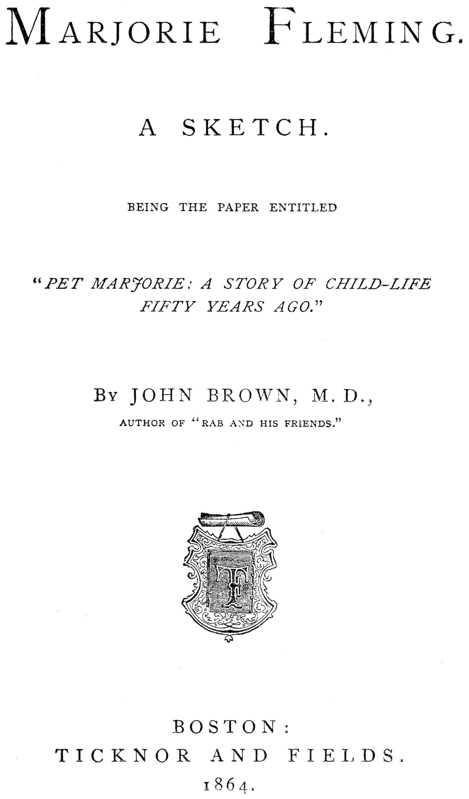 A touching biographical appreciation on the Scottish child poet Marjorie Fleming, who died at the age of eight.