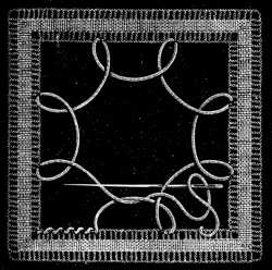 FIG. 760. WHEEL COMPOSED OF BUTTON-HOLE BARS.
MAKING AND TAKING UP THE LOOPS.