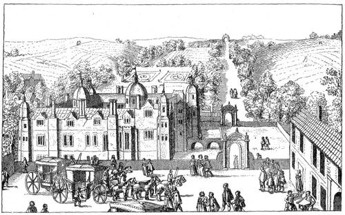 New Sixteenth Century Manor House with Fields still
Open, Gidea Hall, Essex.</span><br> Nichols: <i>Progresses of Queen Elizabeth</i>.