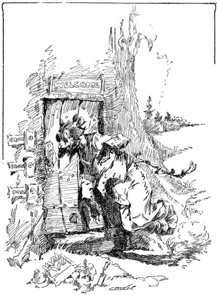 FLUNG HIMSELF AGAINST THE DOWN-STAIRS DOOR WITH A GREAT
BANG