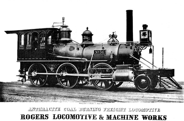 ANTHRACITE COAL BURNING FREIGHT LOCOMOTIVE
Photographed by A. Raphael 1 St. Marks Place N.Y.
ROGERS LOCOMOTIVE & MACHINE WORKS ANTHRACITE COAL BURNING FREIGHT LOCOMOTIVE
Photographed by A. Raphael 1 St. Marks Place N.Y.
ROGERS LOCOMOTIVE & MACHINE WORKS