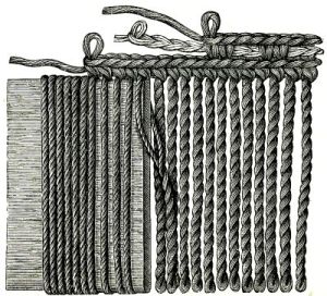 Fig. 4.—Manner of making Fringe for Rug, Fig. 1.