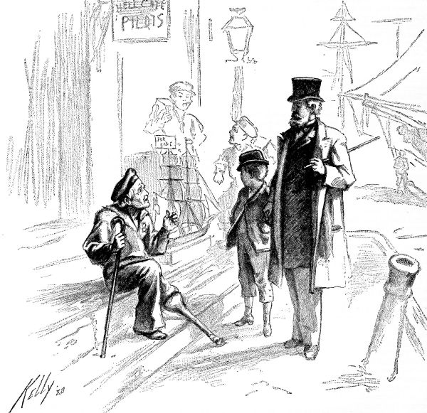 "THERE SAT THE OLD ONE-LEGGED SAILOR, JACK
PEABODY."—[See next Page.]