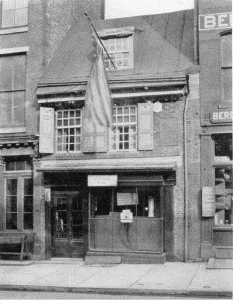 Plate IX.—Wistar House, Fourth and Locust Streets.
Erected about 1750; Betsy Ross House, 239 Arch Street.