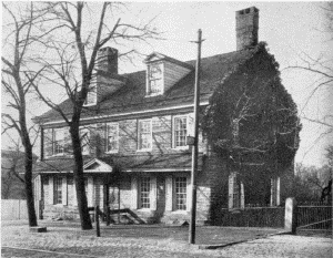 Plate XXI.—Johnson House, 6306 Germantown Avenue,
Germantown. Erected in 1765-68 by Dirck Jansen; Billmeyer House,
Germantown Avenue, Germantown. Erected in 1727.
